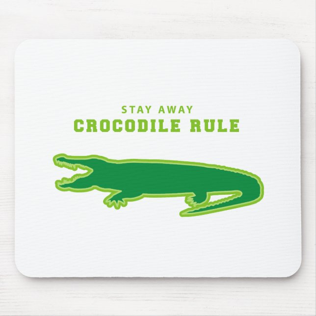 Crocodile Rule (Green) Mouse Mat (Front)