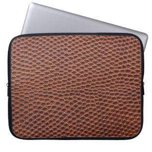 Crocodile Skin: Brown Leather Texture Laptop Sleeve