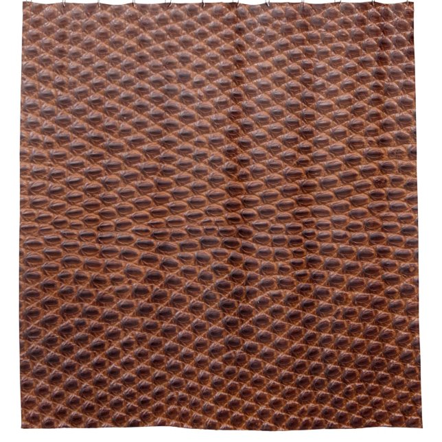 Crocodile Skin: Brown Leather Texture Shower Curtain (Front)