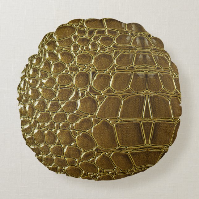 Crocodile Skin: Closeup Texture Detail Round Cushion (Front)