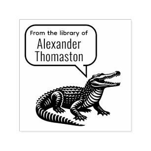 Crocodile Speech Bubble Library of Book Name Self-inking Stamp