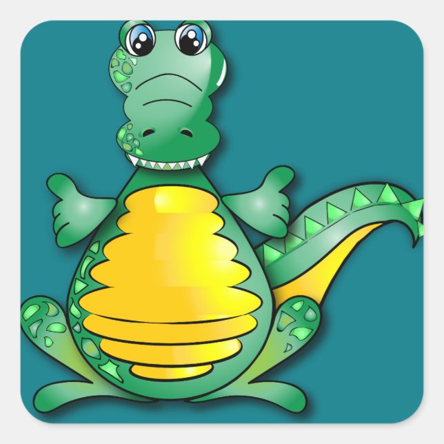 Crocodile Square Sticker (Front)