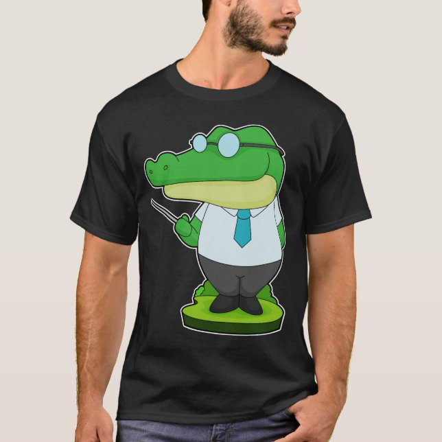 Crocodile Teacher Pointer T-Shirt (Front)