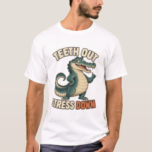 Crocodile – Teeth Out Stress Down T-Shirt