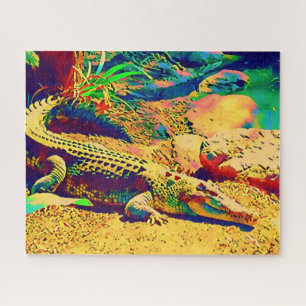 Crocodile tropical Queensland challenging Jigsaw Puzzle