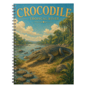 Crocodile Tropical River Watercolor GeoSaga Notebook