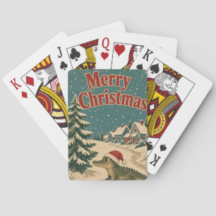 Crocodile Village Path Animal Christmas Playing Cards