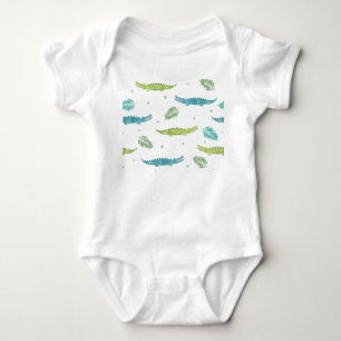 Crocodile Watercolor: Vintage Alligator Pattern Baby Bodysuit