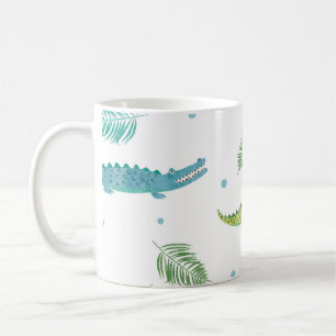 Crocodile Watercolor: Vintage Alligator Pattern Coffee Mug