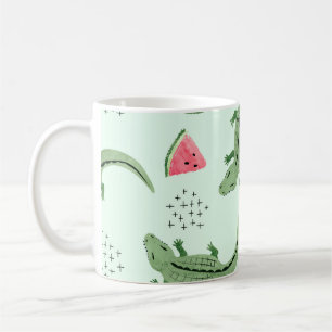 Crocodile Watermelon, Abstract Vintage Pattern. Coffee Mug