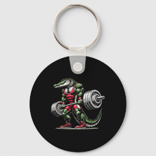 Crocodile Weightlifting Weight Weightlifter Bodybu Key Ring