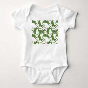 Crocodile White Watercolor Array Baby Bodysuit