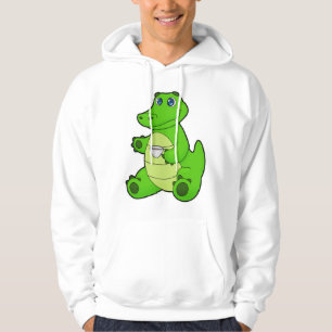 Crocodile with Cup of Coffee Hoodie