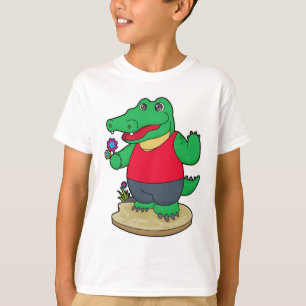 Crocodile with Flowers T-Shirt