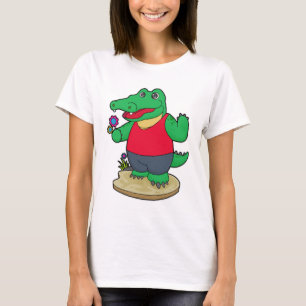 Crocodile with Flowers T-Shirt