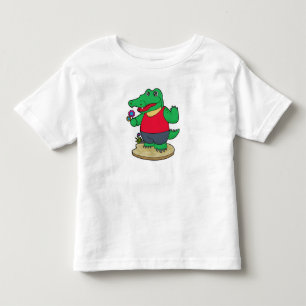 Crocodile with Flowers Toddler T-Shirt