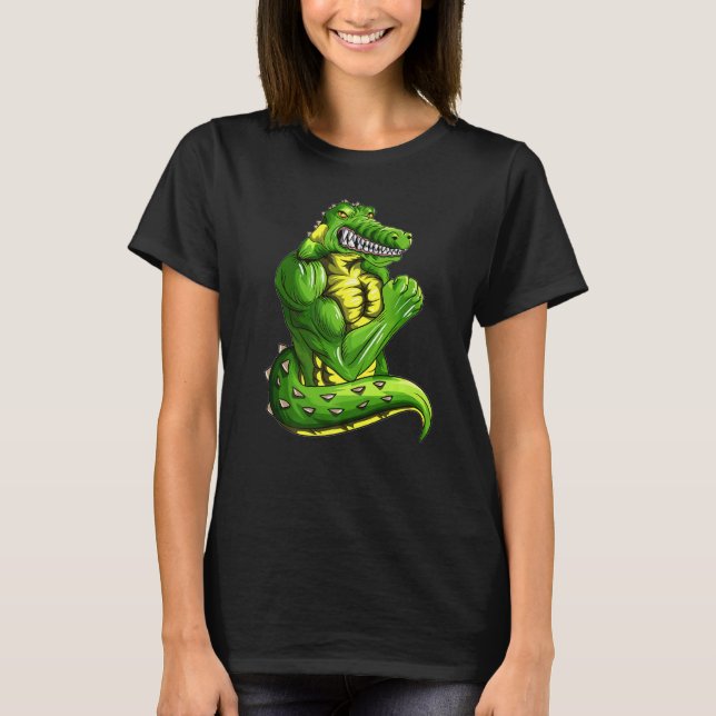 Crocodile With Muscle Packed Athlete Tank Lizard A (Front)