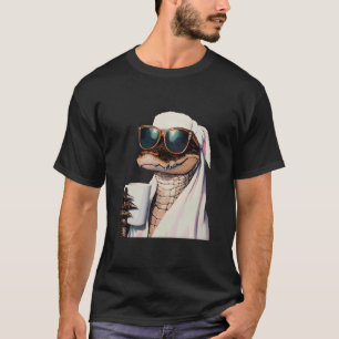 Crocodile With Sunglasses Towel Coffee Vibe T-Shirt