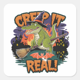 Crocodile Wizard Square Sticker