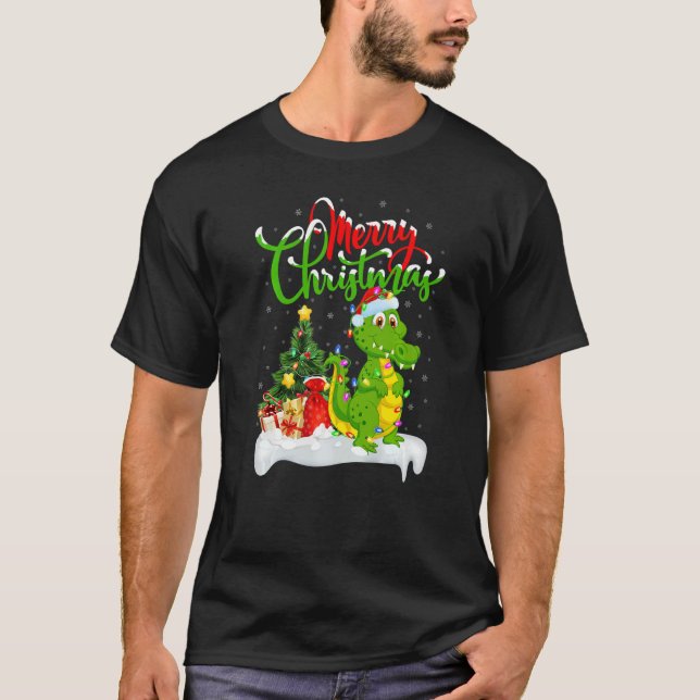 Crocodile  Xmas Decorations Santa Crocodile Christ T-Shirt (Front)
