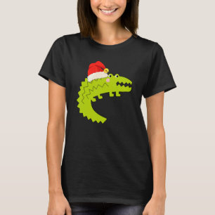Crocodile Xmas Santa Riding Crocodile Christmas T-Shirt
