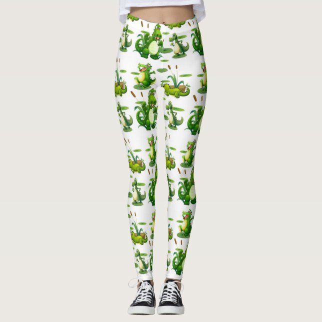 Crocodiles In The Pond Leggings (Front)
