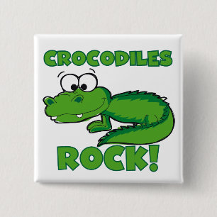 Crocodiles Rock 15 Cm Square Badge