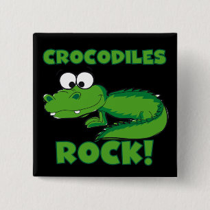 Crocodiles Rock 15 Cm Square Badge