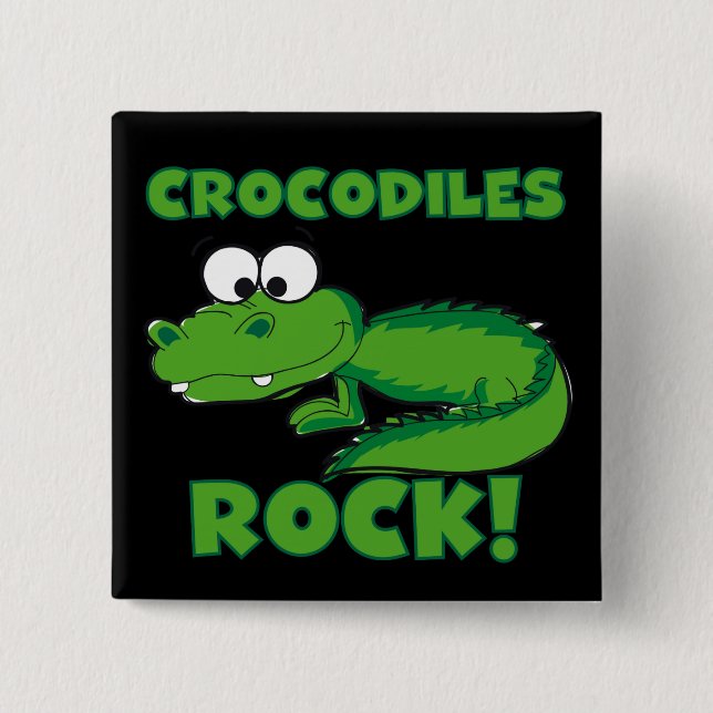 Crocodiles Rock 15 Cm Square Badge (Front)