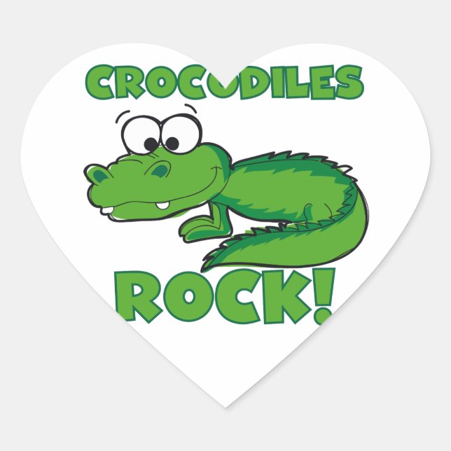 Crocodiles Rock Heart Sticker (Front)