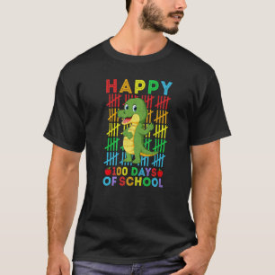 Crocodiles Teacher Student Happy 100 Days of Schoo T-Shirt