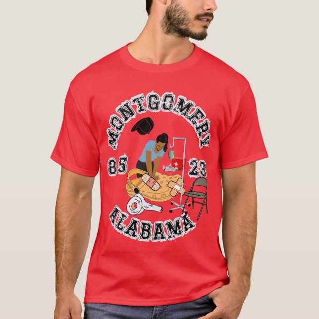CROCS CPR NURSE Montgomery Brawl Alabama Tea Party T-Shirt (Front)