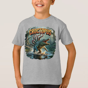 Croctopus Illustration – Crocodile Octopus Scary T-Shirt