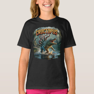 Croctopus Illustration – Crocodile Octopus Scary T-Shirt