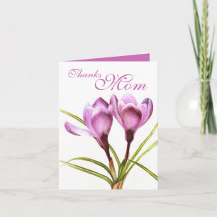 Crocus art "Thanks Mum" purple card