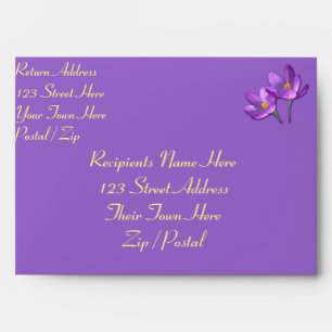 Crocus Envelopes Custom Purple Flower Envelopes