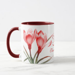 Crocus fine art "Amazing friend" red pink mug