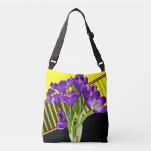 Crocus Floral/Geometric Design Crossbody Bag
