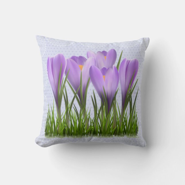 Crocus floral pillow (Front)