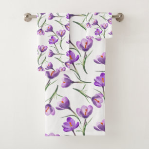 Crocus Flower Bath Towel Set
