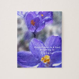 Crocus Flower Photo With Quote Jigsaw Puzzle