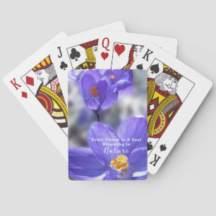 Crocus Photo Flower Quote Playing Cards