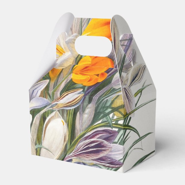 Crocus Spring Flower Botanical Floral Art Favour Box (Front Side)