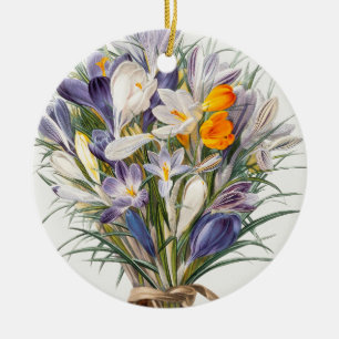 Crocus Spring Flower Floral Art Ceramic Tree Decoration