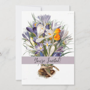 Crocus Spring Flower Floral Art Invitation