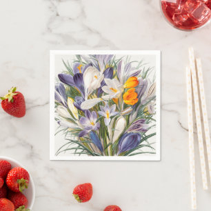 Crocus Spring Flower Floral Art Napkin