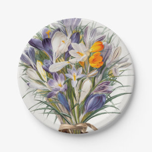 Crocus Spring Flower Floral Art Paper Plate