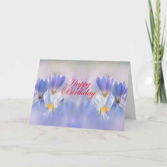 Crocuses Flowers Card (Front)