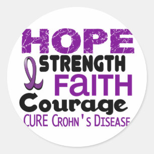 Crohn’s Disease HOPE 3 Classic Round Sticker