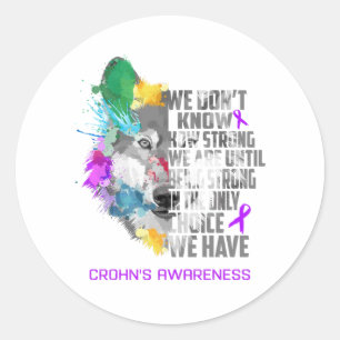 Crohn's Awareness Ribbon Support Gifts Classic Round Sticker